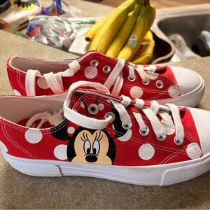 Disney Red and White Minnie Mouse Polka Dot Sneakers
